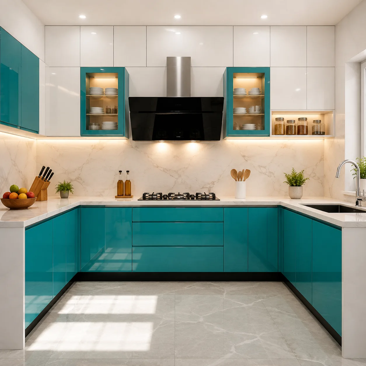 U-shaped modular kitchen design